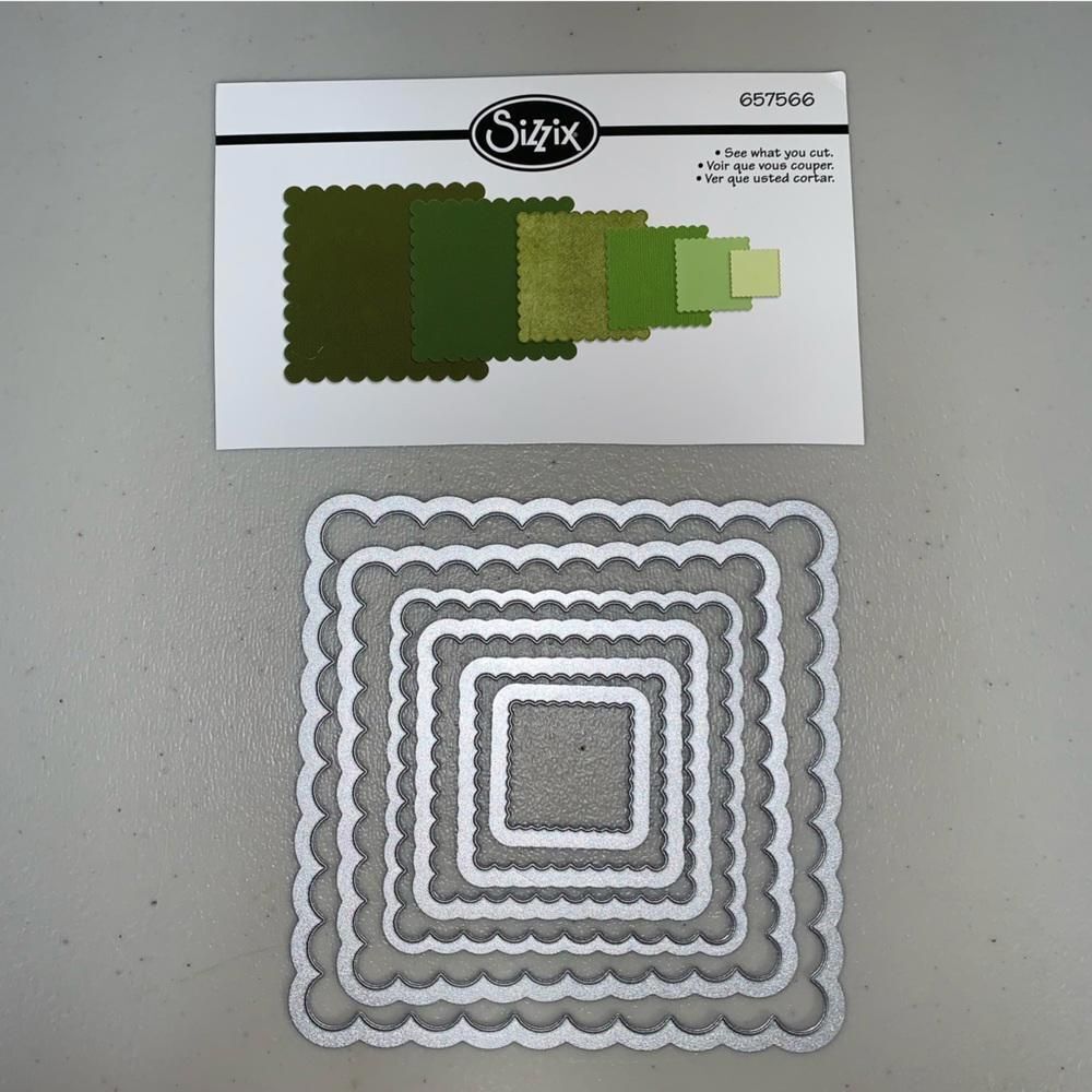 Scalloped Square Metal Die Cut Thinlit Framelit Paper Cut Scrapbook Card Craft